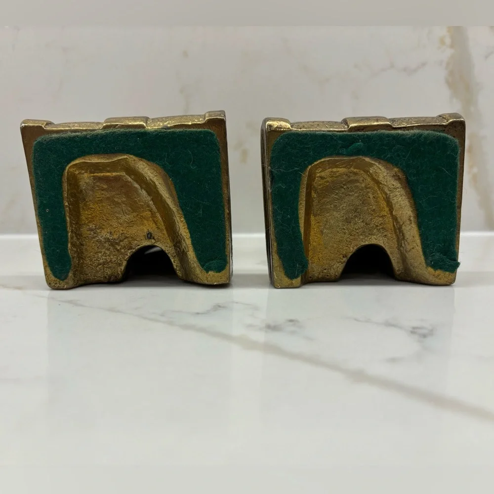 Vintage Pair of Heavy Brass Owls on Books Bookends Riverside Brass Canada - Picture 5 of 5